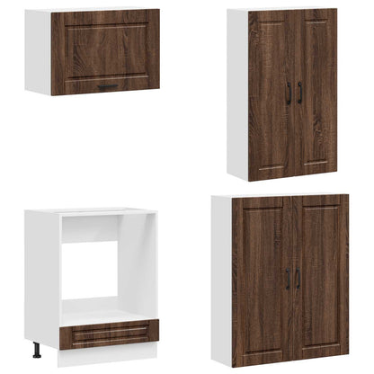 vidaXL Kitchen Unit PORTO 8 pcs Brown Oak Engineered Wood