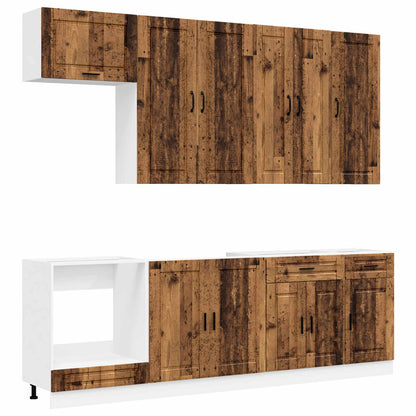 vidaXL Kitchen Unit PORTO 8 pcs Old Wood Engineered Wood