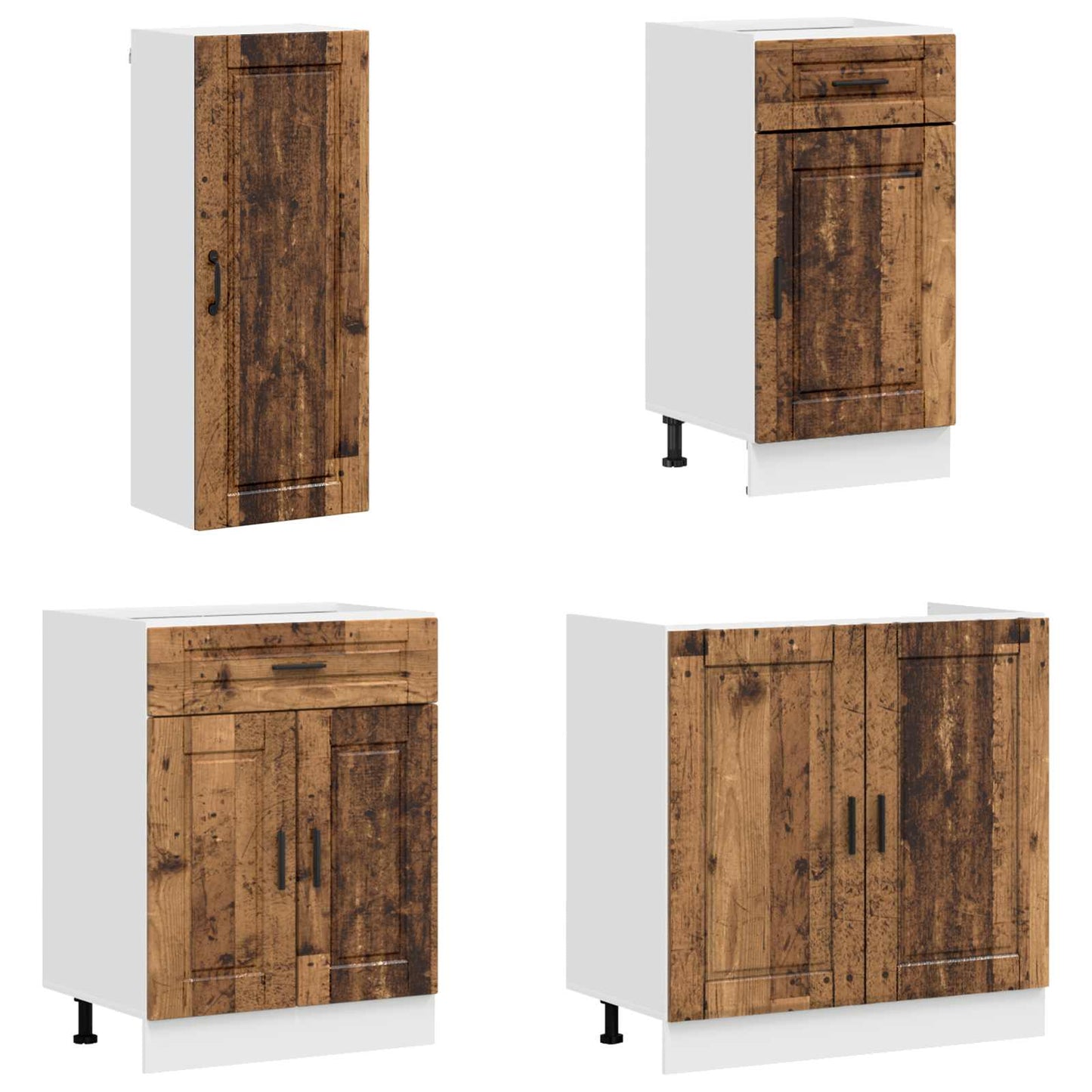 vidaXL Kitchen Unit PORTO 8 pcs Old Wood Engineered Wood