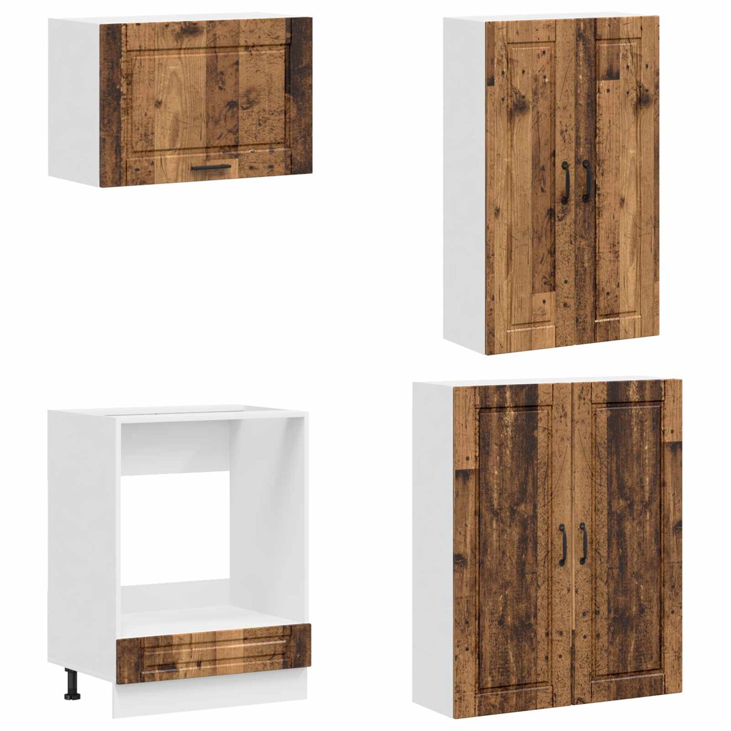 vidaXL Kitchen Unit PORTO 8 pcs Old Wood Engineered Wood
