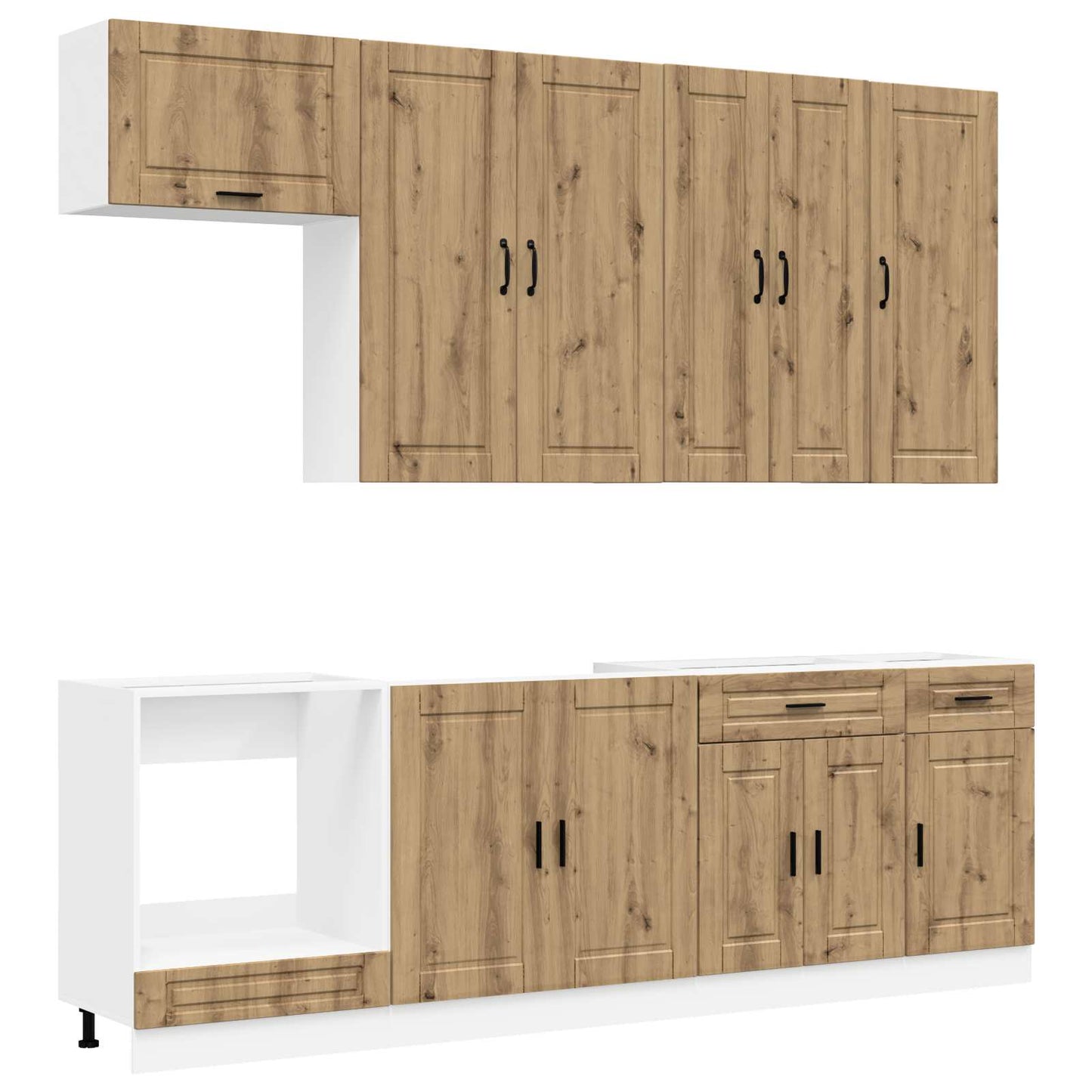 vidaXL Kitchen Unit PORTO 8 pcs Artisan Oak Engineered Wood