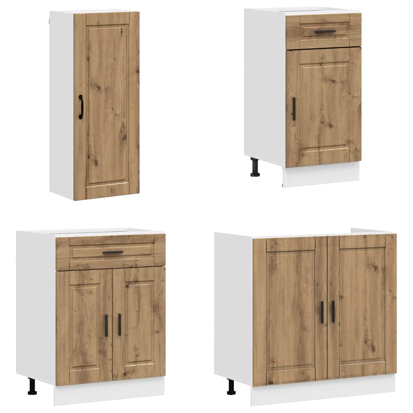 vidaXL Kitchen Unit PORTO 8 pcs Artisan Oak Engineered Wood