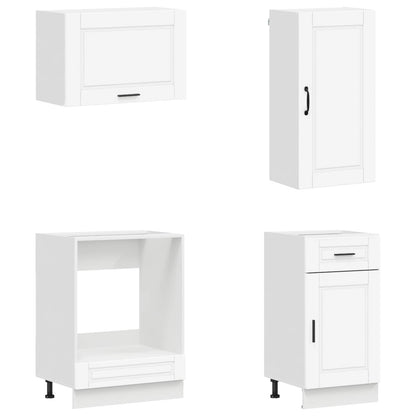 vidaXL Cabinet Set with Drawer with Shelf 8 pcs White Engineered Wood