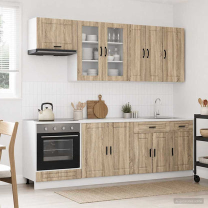vidaXL Kitchen Unit PORTO 8 pcs Sonoma Oak Engineered Wood