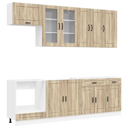 vidaXL Kitchen Unit PORTO 8 pcs Sonoma Oak Engineered Wood