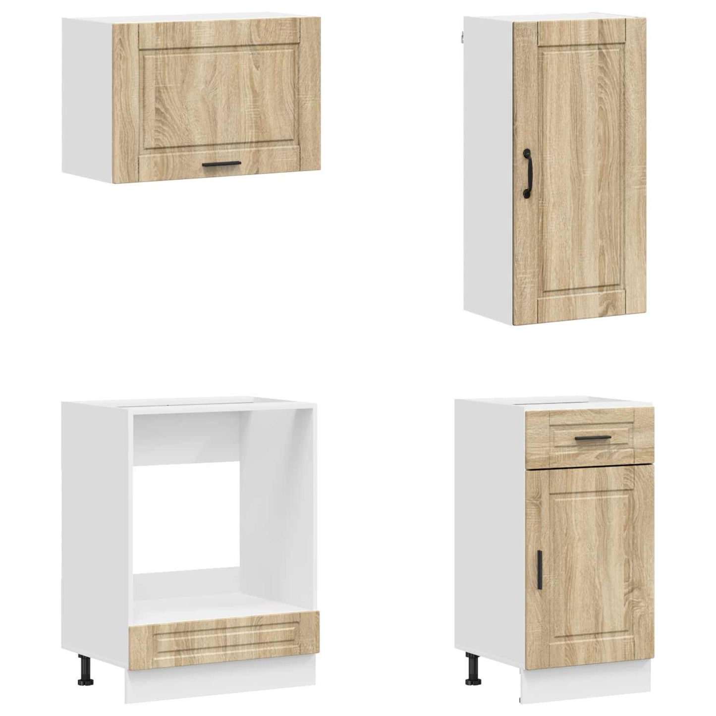 vidaXL Kitchen Unit PORTO 8 pcs Sonoma Oak Engineered Wood