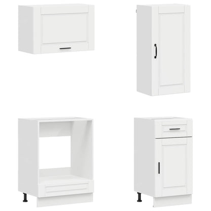 vidaXL Kitchen Unit PORTO 8 pcs High Gloss White Engineered Wood