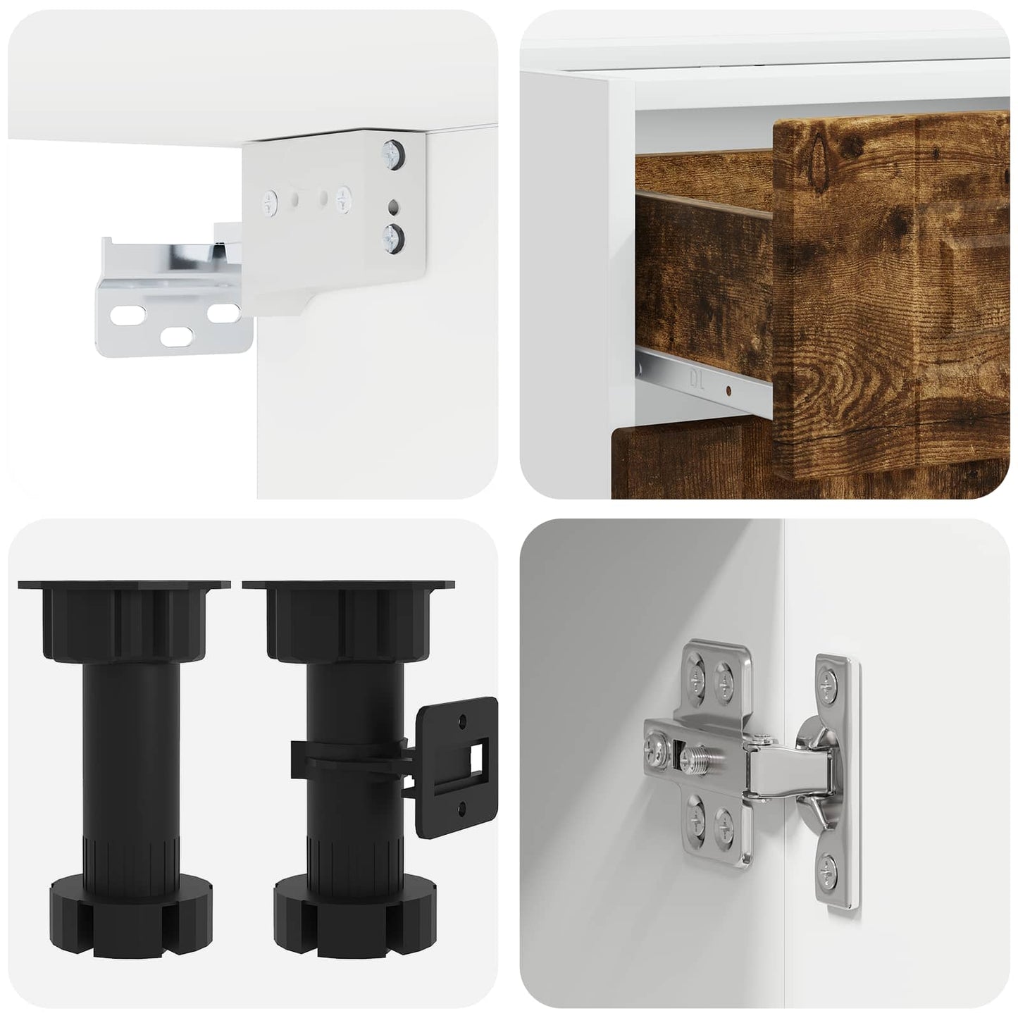 vidaXL Kitchen Unit PORTO 8 pcs Smoked Oak Engineered Wood