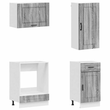vidaXL Kitchen Unit PORTO 8 pcs Grey Sonoma Engineered Wood