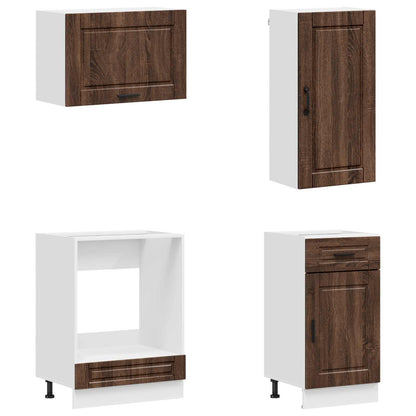 vidaXL Kitchen Unit PORTO 8 pcs Brown Oak Engineered Wood