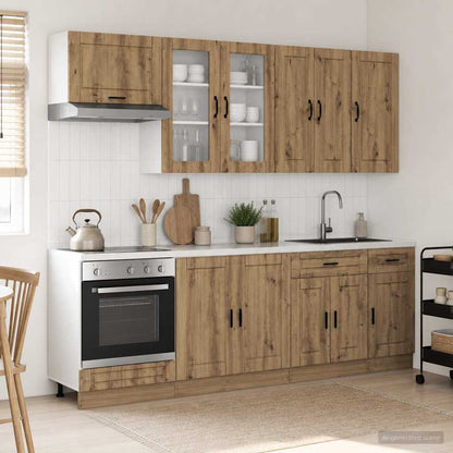 vidaXL Kitchen Unit PORTO 8 pcs Artisan Oak Engineered Wood