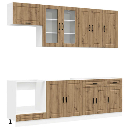 vidaXL Kitchen Unit PORTO 8 pcs Artisan Oak Engineered Wood