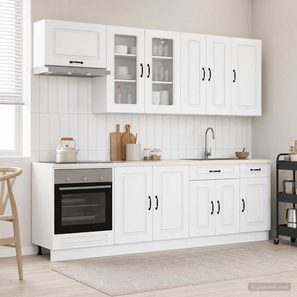 vidaXL Kitchen Unit KALMAR 8 pcs White Engineered Wood