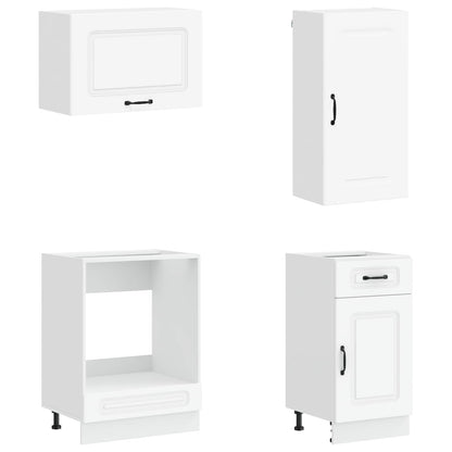 vidaXL Cabinet Set with Drawer with Shelf 8 pcs White Engineered Wood