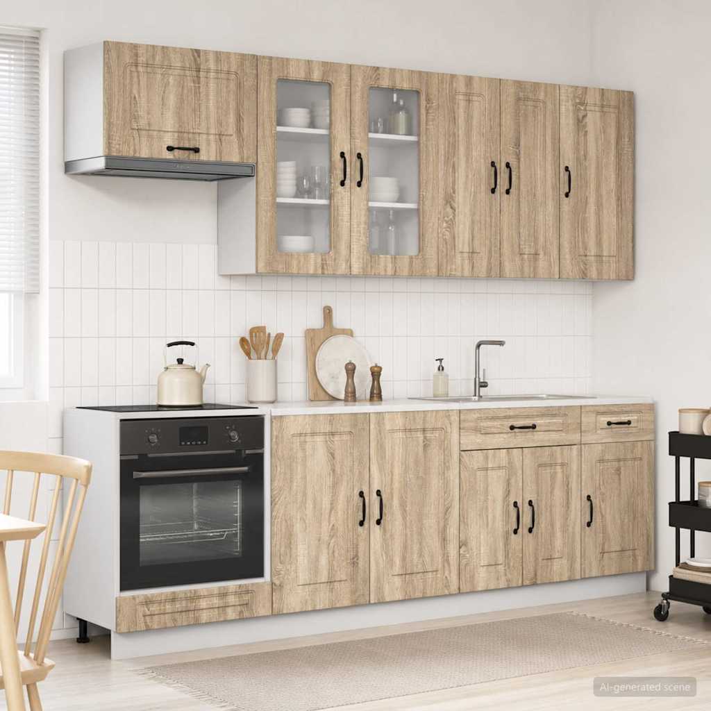 vidaXL Kitchen Unit KALMAR 8 pcs Sonoma Oak Engineered Wood