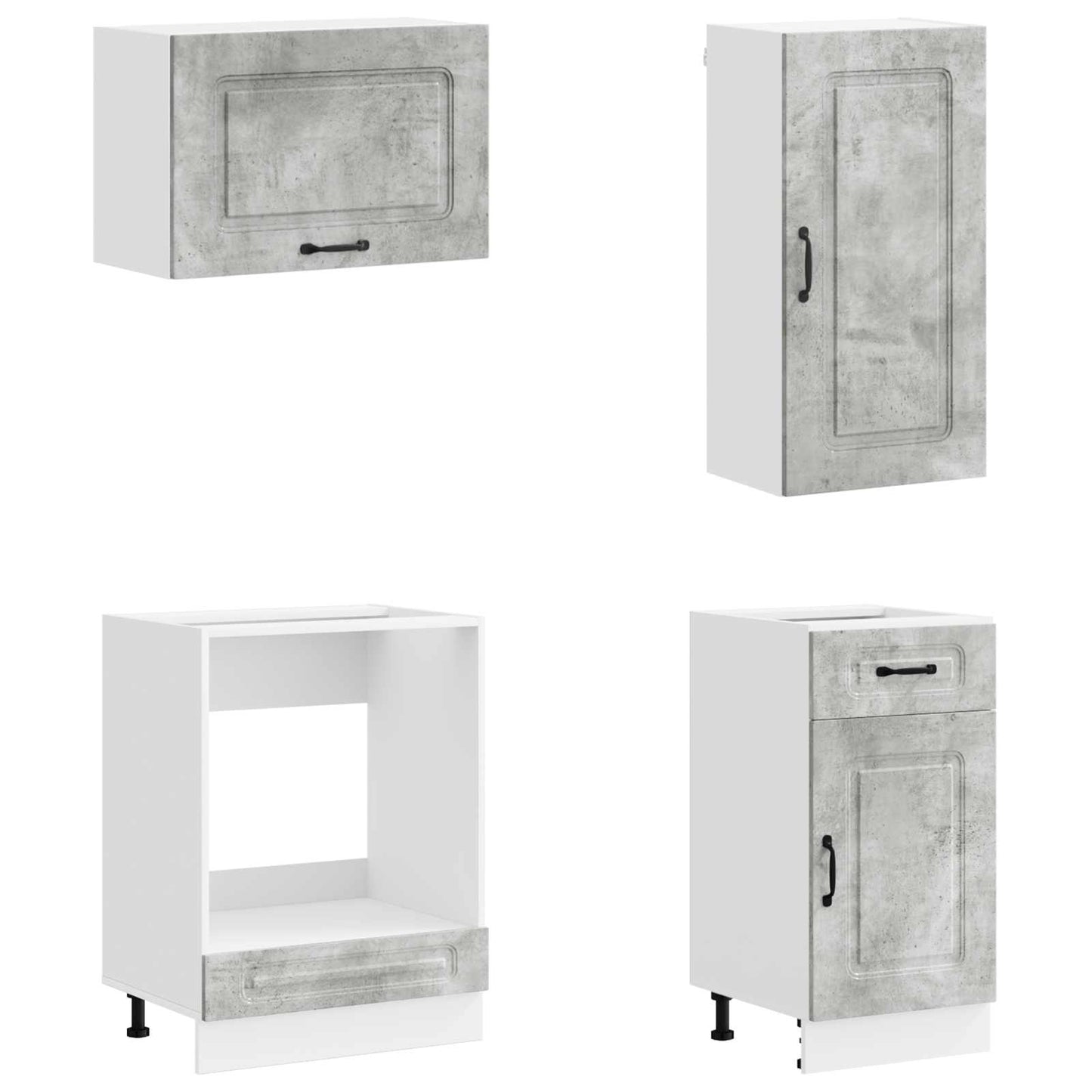vidaXL Kitchen Unit KALMAR 8 pcs Concrete Grey Engineered Wood