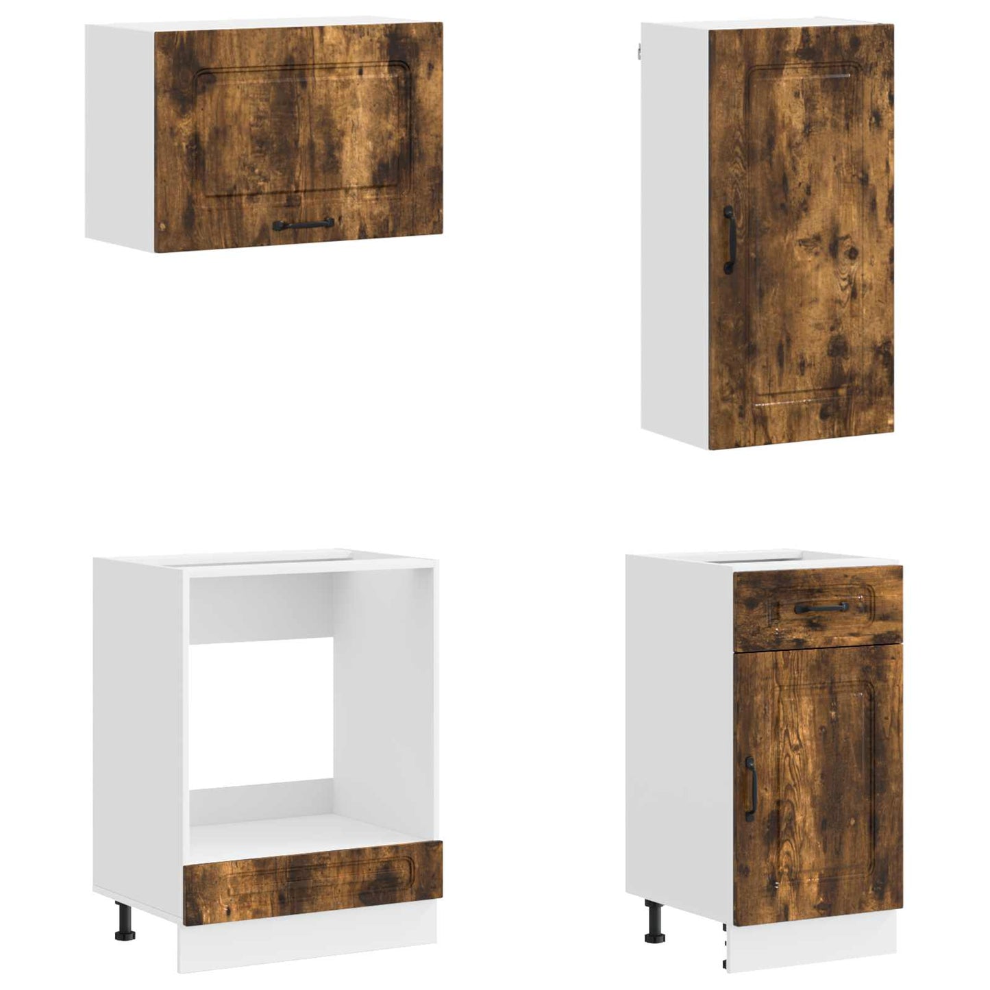 vidaXL Kitchen Unit KALMAR 8 pcs Smoked Oak Engineered Wood