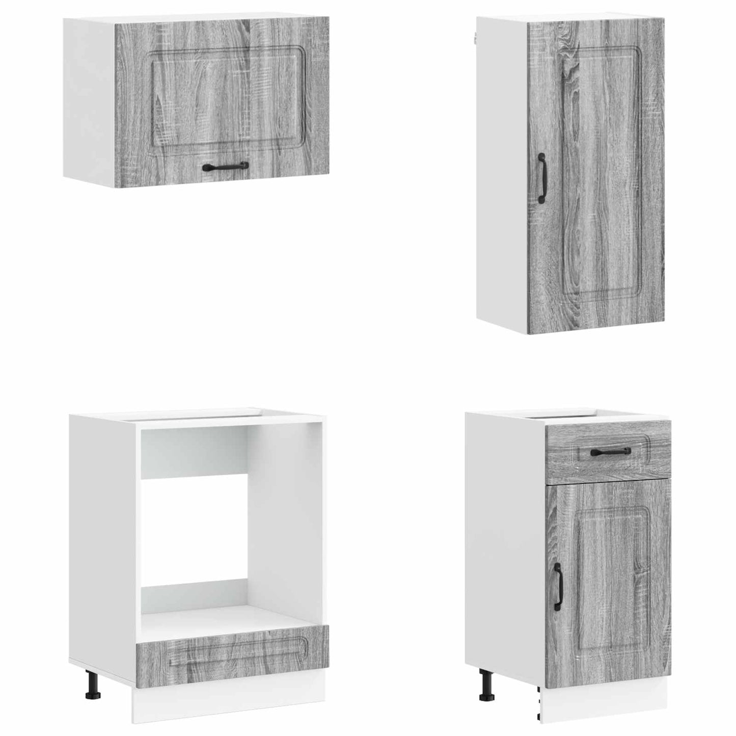 vidaXL Kitchen Unit KALMAR 8 pcs Grey Sonoma Engineered Wood