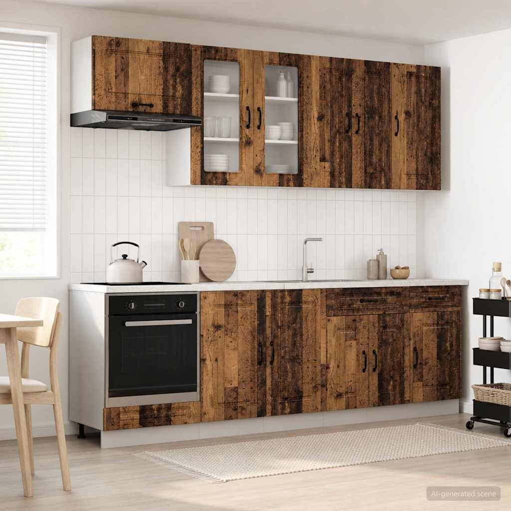 vidaXL Kitchen Unit KALMAR 8 pcs Old Wood Engineered Wood