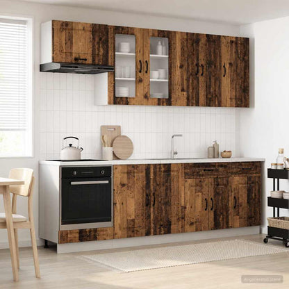 vidaXL Kitchen Unit KALMAR 8 pcs Old Wood Engineered Wood