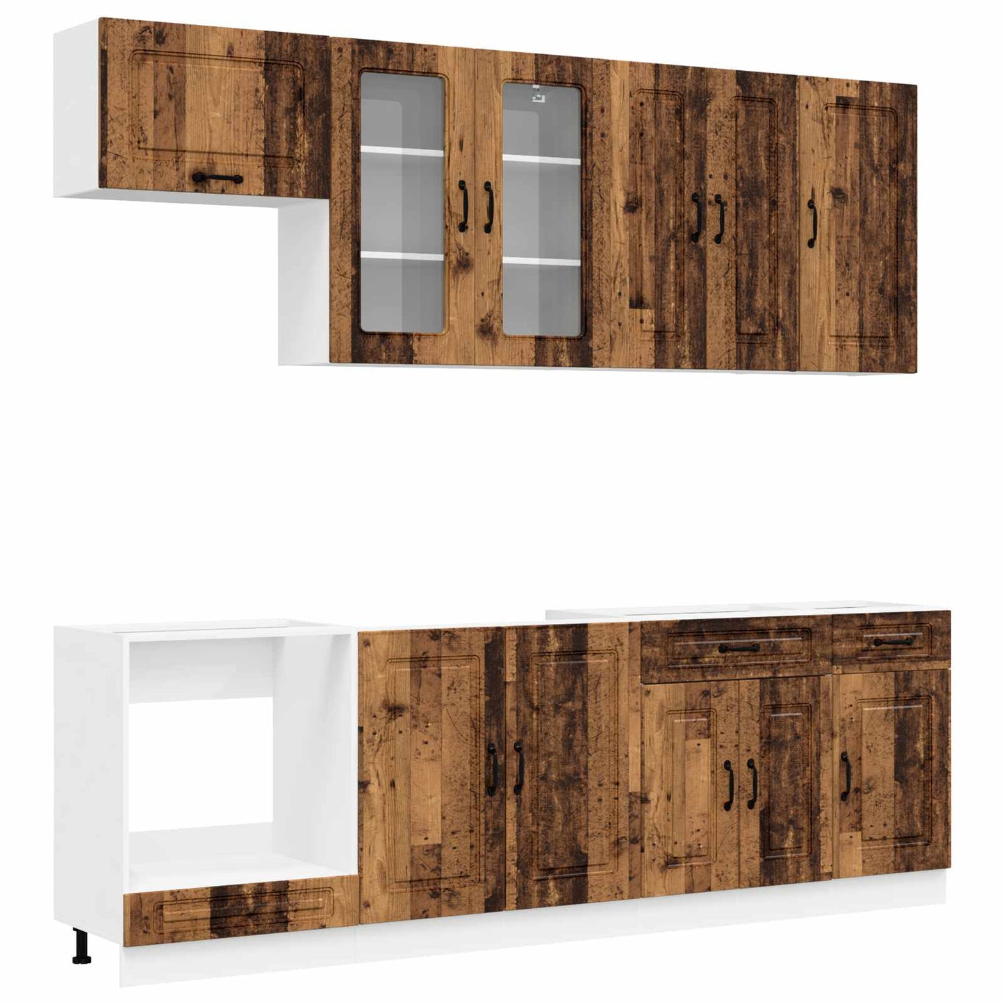 vidaXL Kitchen Unit KALMAR 8 pcs Old Wood Engineered Wood