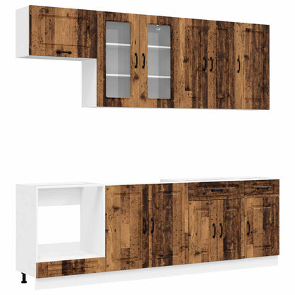 vidaXL Kitchen Unit KALMAR 8 pcs Old Wood Engineered Wood
