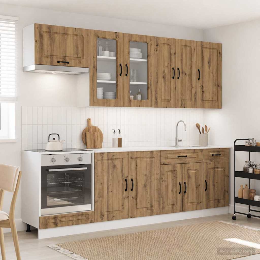 vidaXL Kitchen Unit KALMAR 8 pcs Artisan Oak Engineered Wood