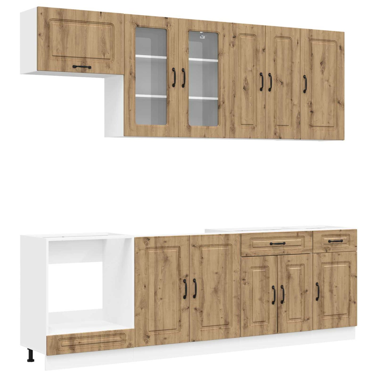 vidaXL Kitchen Unit KALMAR 8 pcs Artisan Oak Engineered Wood