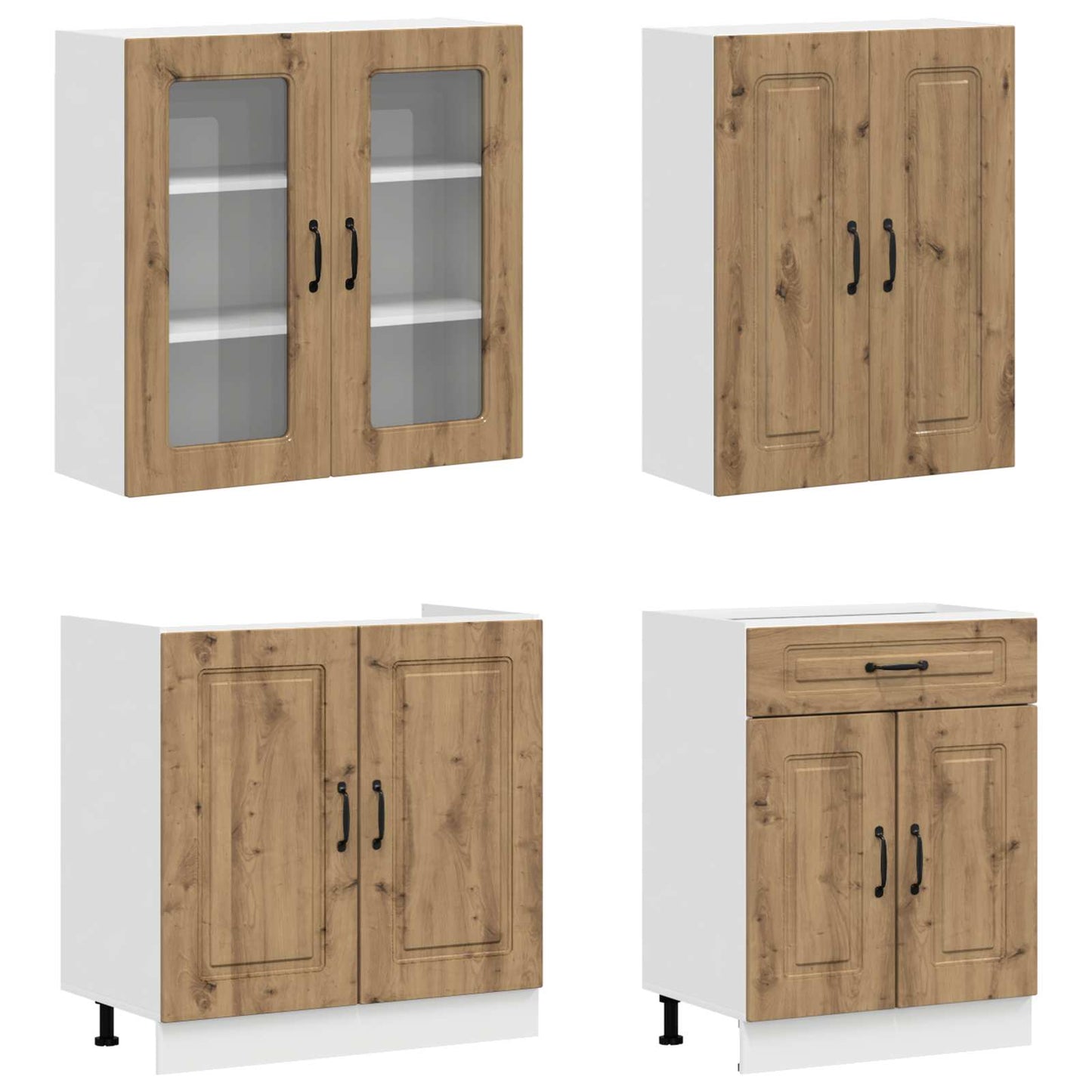vidaXL Kitchen Unit KALMAR 8 pcs Artisan Oak Engineered Wood