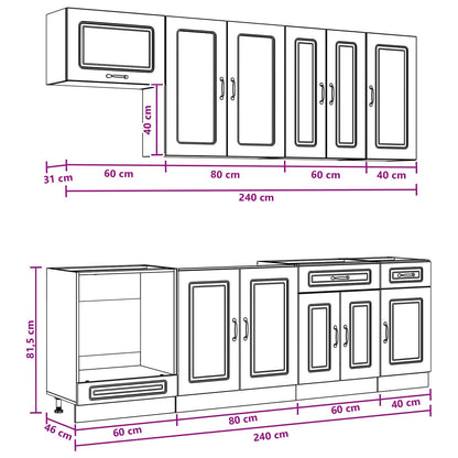 vidaXL Kitchen Unit KALMAR 8 pcs Artisan Oak Engineered Wood