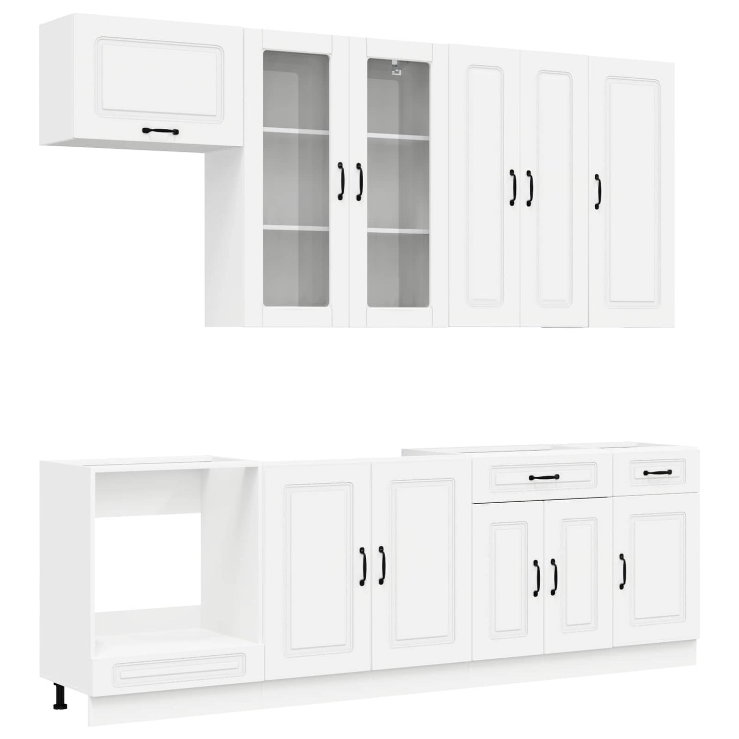 vidaXL Kitchen Unit KALMAR 8 pcs White Engineered Wood