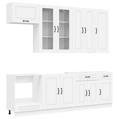 vidaXL Kitchen Unit KALMAR 8 pcs White Engineered Wood