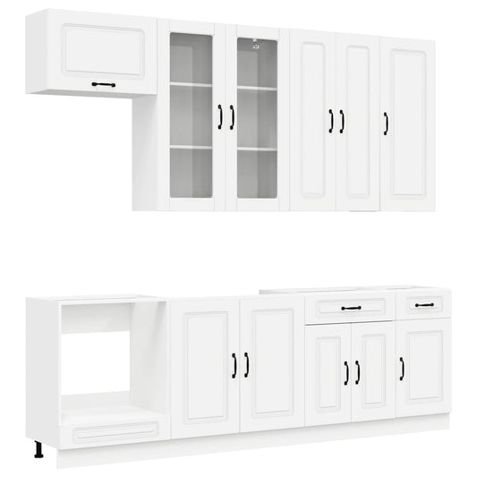 vidaXL Kitchen Unit KALMAR 8 pcs White Engineered Wood
