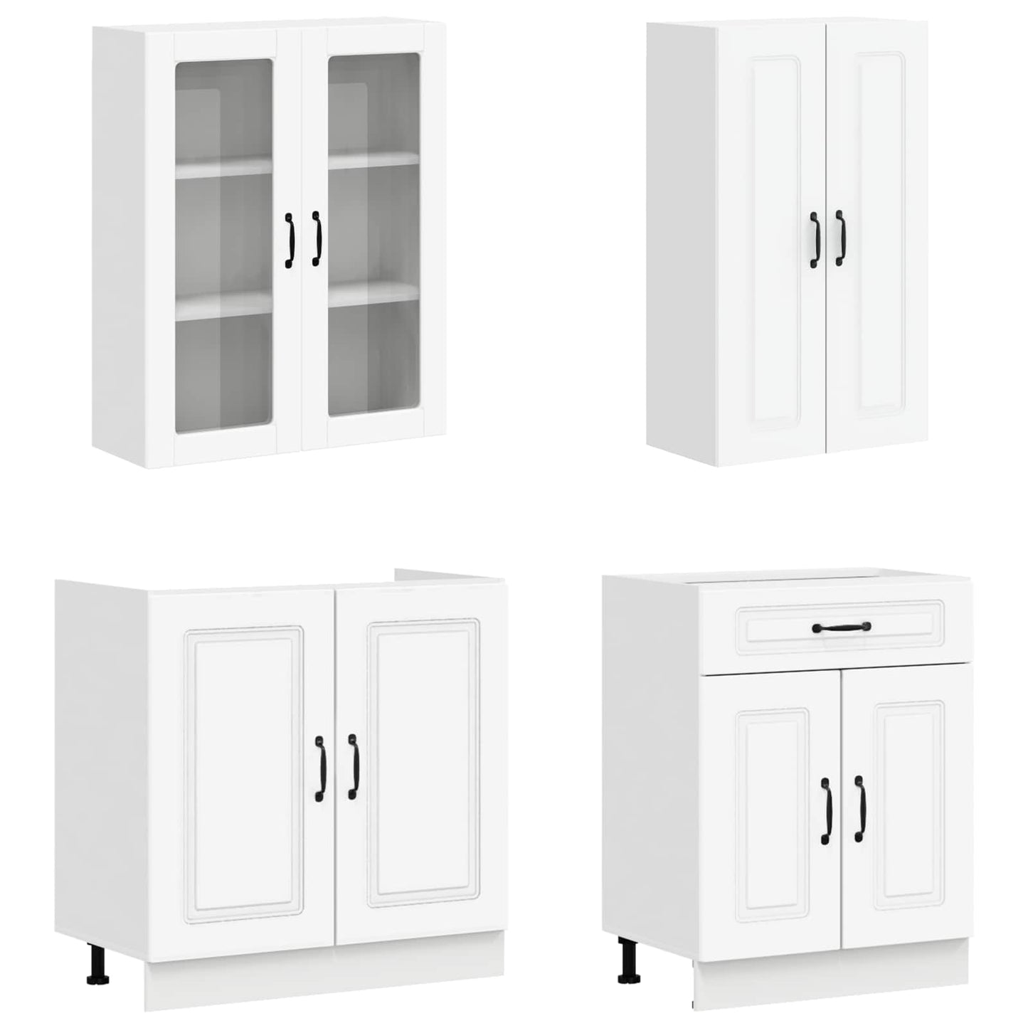vidaXL Kitchen Unit KALMAR 8 pcs White Engineered Wood
