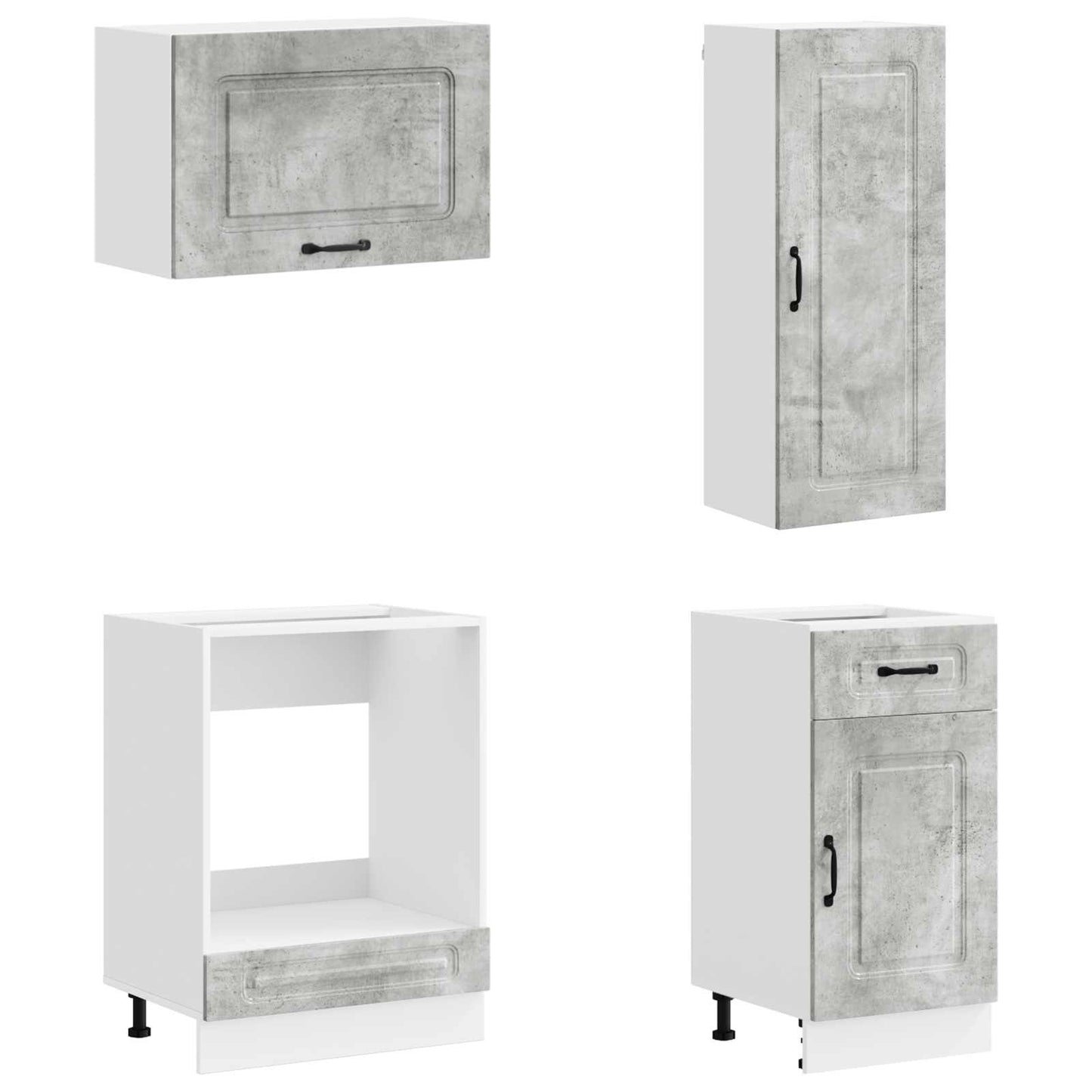 vidaXL Kitchen Unit KALMAR 8 pcs Concrete Grey Engineered Wood