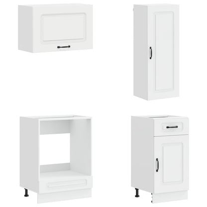 vidaXL Kitchen Unit KALMAR 8 pcs High Gloss White Engineered Wood