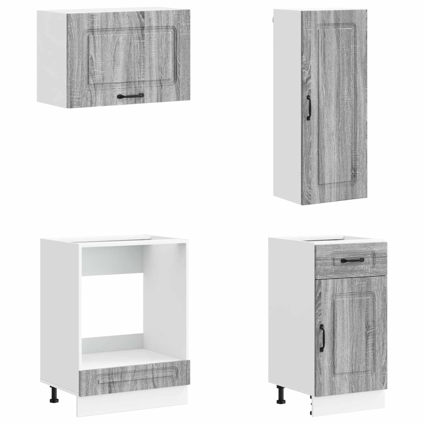 vidaXL Kitchen Unit KALMAR 8 pcs Grey Sonoma Engineered Wood