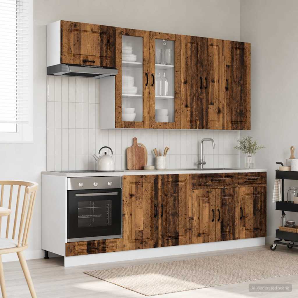 vidaXL Kitchen Unit KALMAR 8 pcs Old Wood Engineered Wood