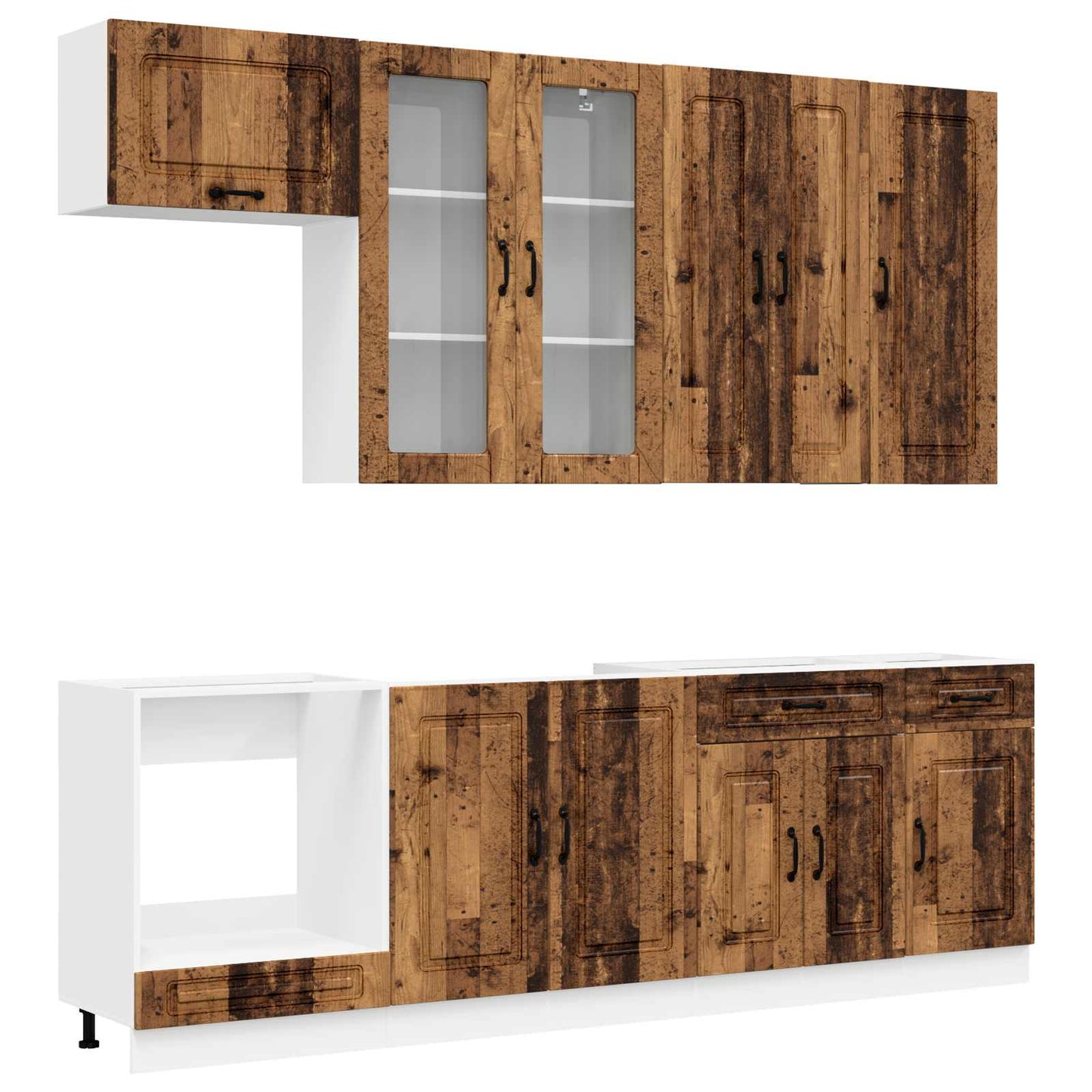 vidaXL Kitchen Unit KALMAR 8 pcs Old Wood Engineered Wood