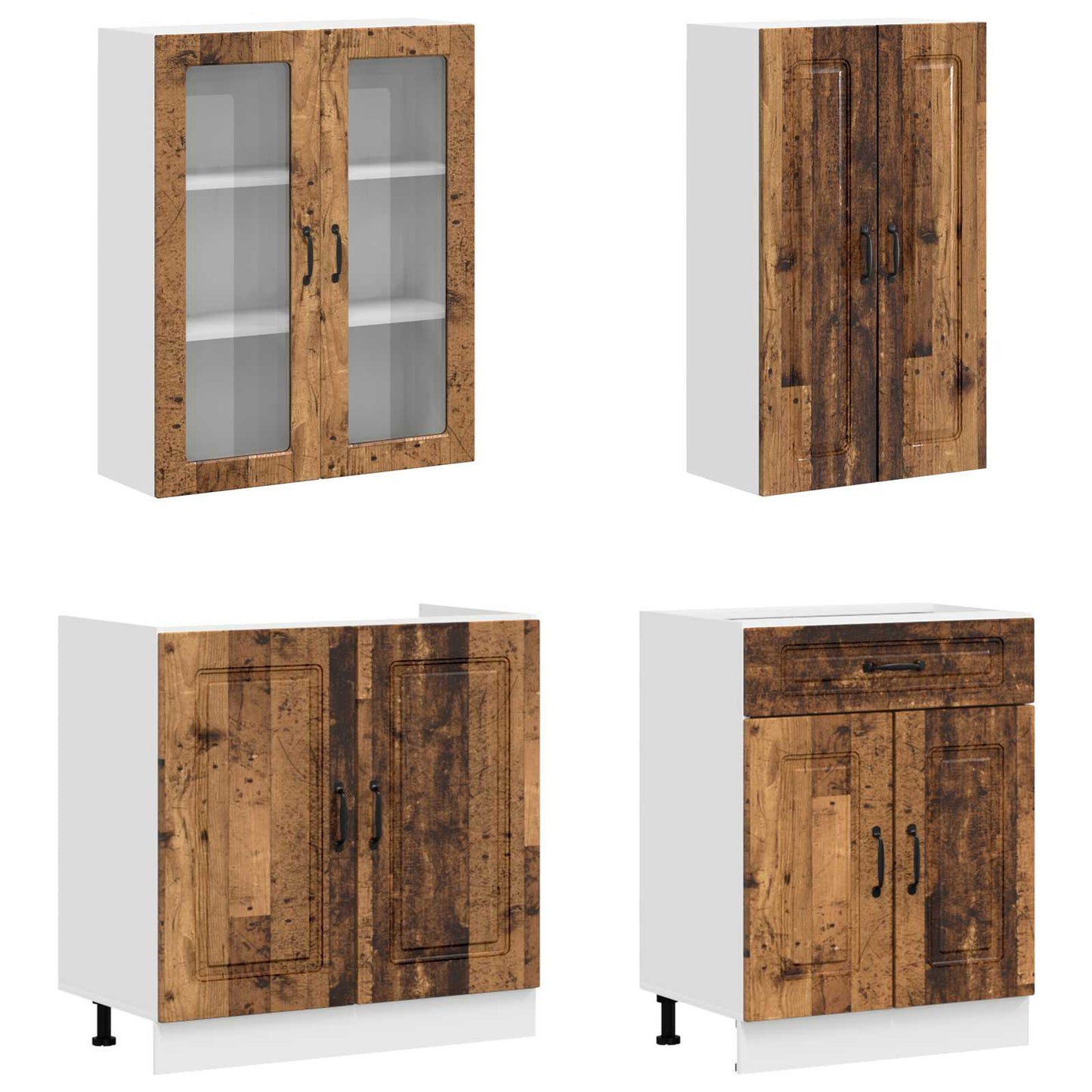 vidaXL Kitchen Unit KALMAR 8 pcs Old Wood Engineered Wood