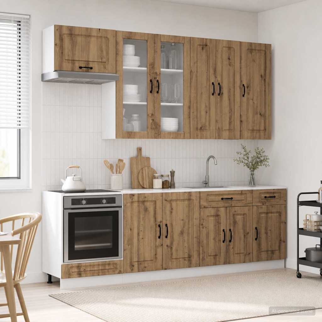 vidaXL Kitchen Unit KALMAR 8 pcs Artisan Oak Engineered Wood