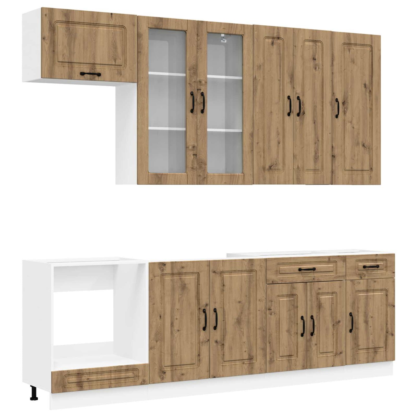 vidaXL Kitchen Unit KALMAR 8 pcs Artisan Oak Engineered Wood