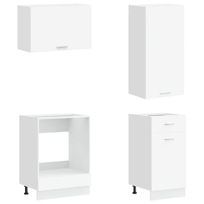 vidaXL Kitchen Unit LYON 8 pcs White Engineered Wood