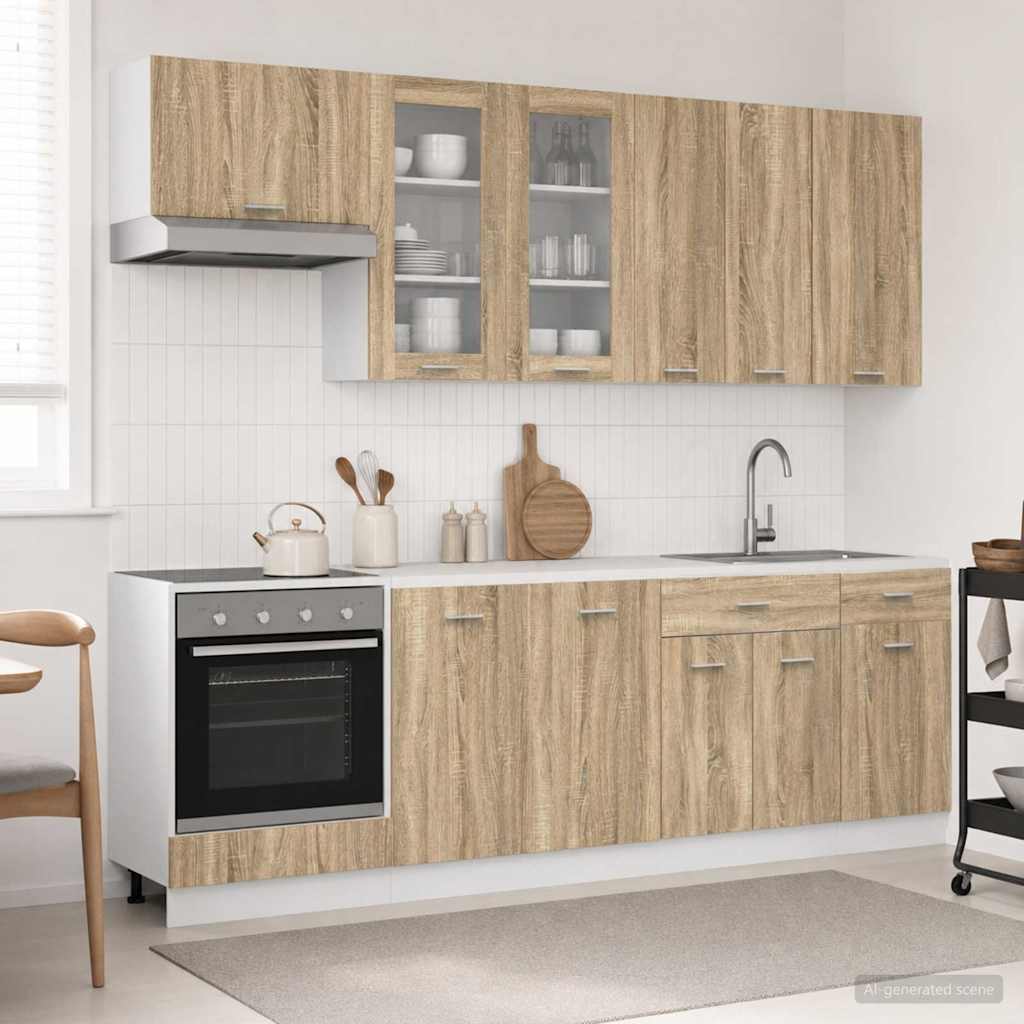 vidaXL Kitchen Unit LYON 8 pcs Sonoma Oak Engineered Wood