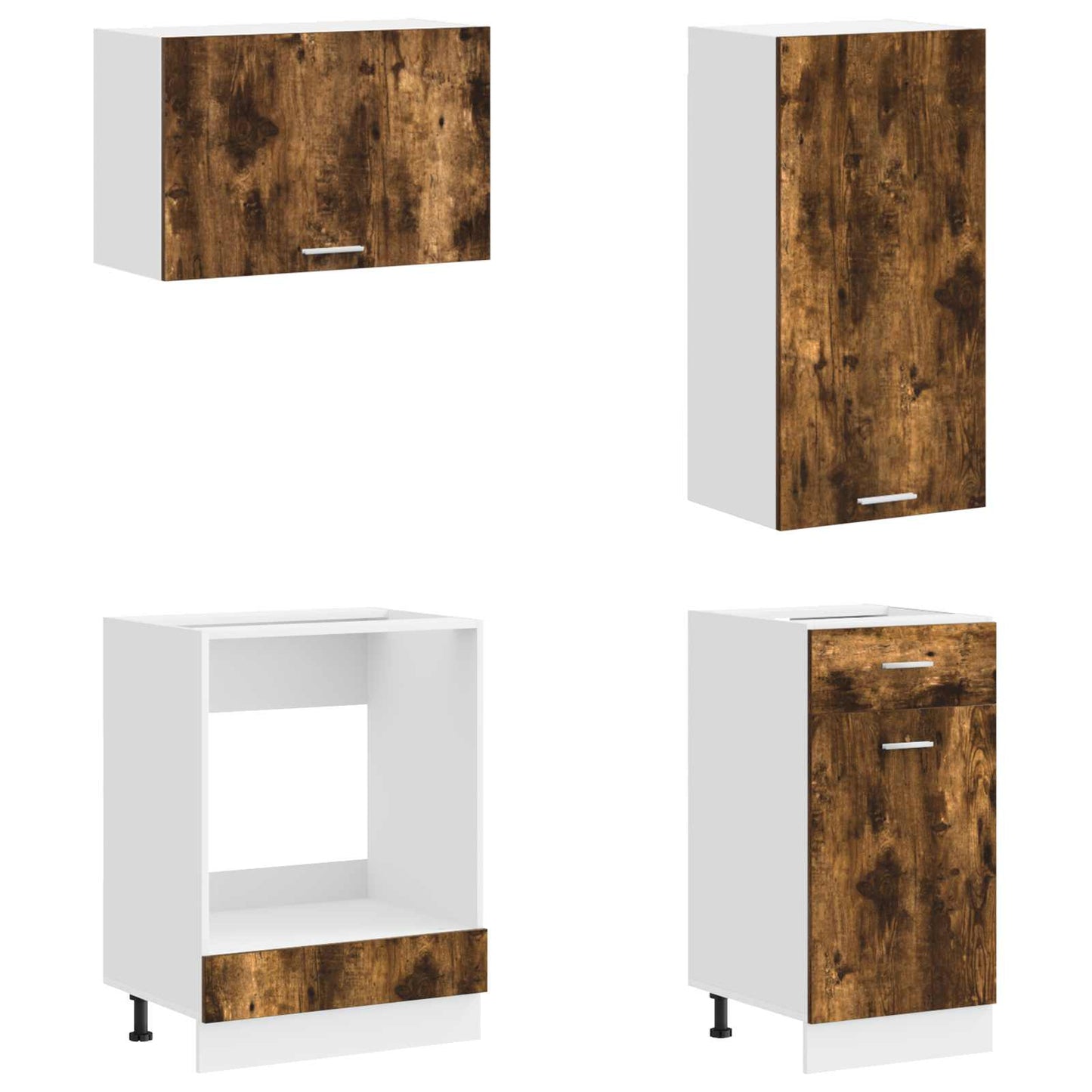vidaXL Kitchen Unit LYON 8 pcs Smoked Oak Engineered Wood