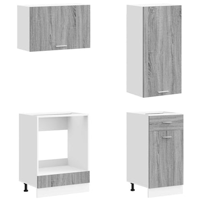 vidaXL Kitchen Unit LYON 8 pcs Grey Sonoma Engineered Wood