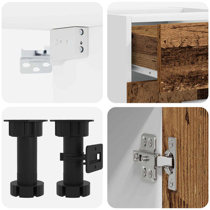 vidaXL Kitchen Unit LYON 8 pcs Old Wood Engineered Wood