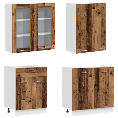 vidaXL Kitchen Unit LYON 8 pcs Old Wood Engineered Wood