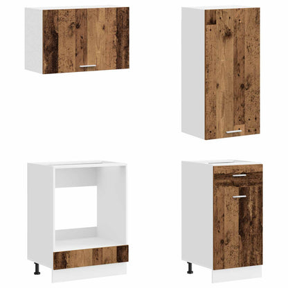 vidaXL Kitchen Unit LYON 8 pcs Old Wood Engineered Wood