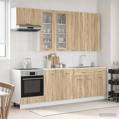 vidaXL Kitchen Unit LYON 8 pcs Sonoma Oak Engineered Wood